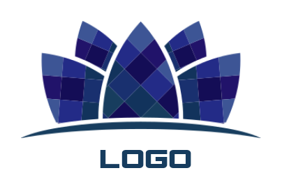 create a gemstones logo icon poly lotus flower