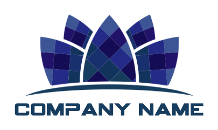create a gemstones logo icon poly lotus flower