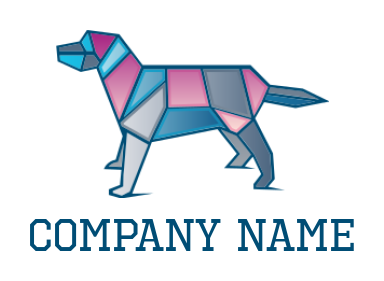 make a pet logo maker polygonal colorful dog 