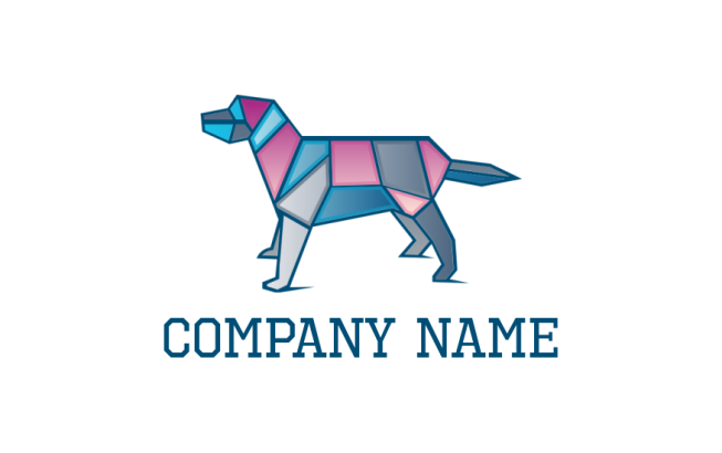 pet logo maker polygonal colorful dog - logodesign.net