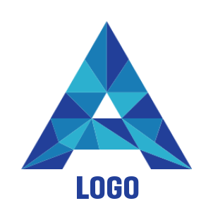 alphabet logo polygons forming Letter A