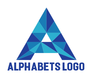 alphabet logo polygons forming Letter A
