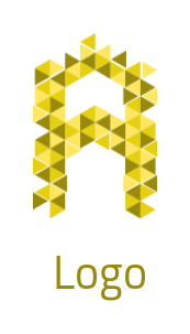 alphabet logo polygons forming Letter A