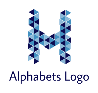 Letter H logo icon made of polygonal triangles