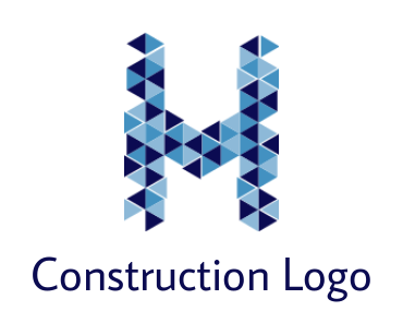 Letter H logo icon made of polygonal triangles