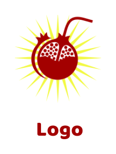 food logo icon pomegranate bomb - logodesign.net