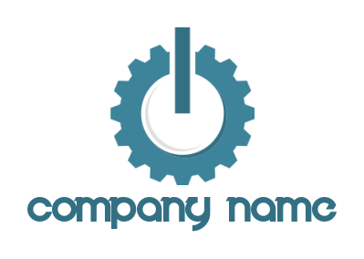 engineering logo icon power button in gear - logodesign.net