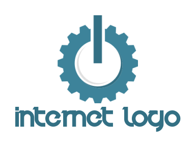 engineering logo of a power button inside gear