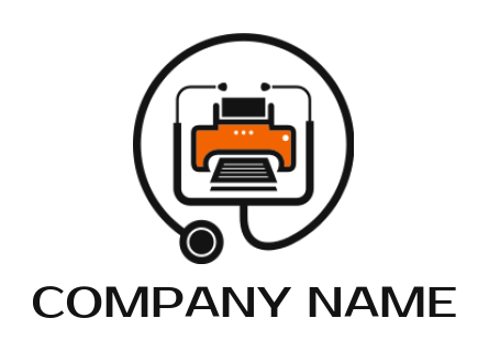 medical logo online printer with stethoscope 
