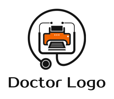 medical logo online printer with stethoscope
