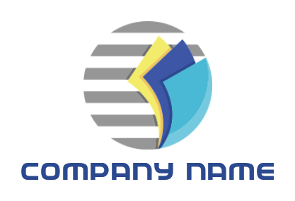 printing logo papers in circle with lines