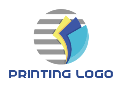printing logo papers in circle with lines