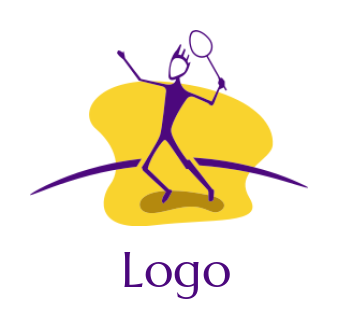 fitness logo maker profile man holding racket