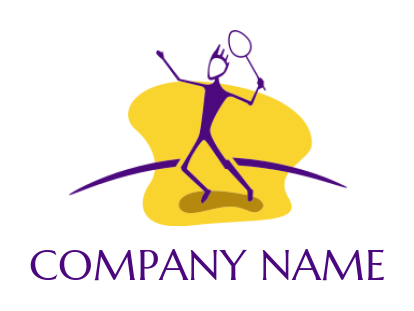 profile man holding racket logo concept