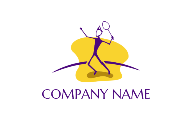 fitness logo maker profile man holding racket | Logo Template by ...