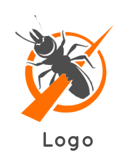 pest control logo insect in prohibition sign 