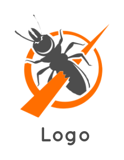 pest control logo insect in prohibition sign 