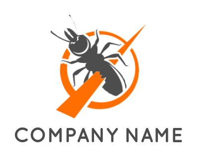 animal logo image prohibition sign with insect 