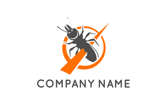 pest control logo insect in prohibition sign | Logo Template by ...
