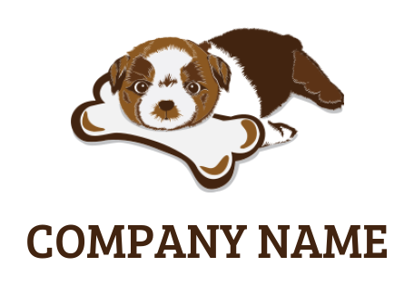 generate an animal logo of a puppy with a bone