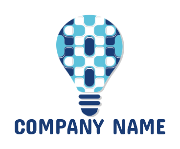advertising logo online puzzle forming bulb - logodesign.net