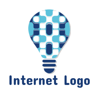 advertising logo online puzzle forming bulb - logodesign.net