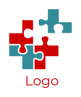 medical logo template puzzle forming medical sign - logodesign.net