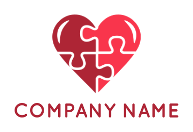 make a matchmaking logo puzzle heart shape - logodesign.net
