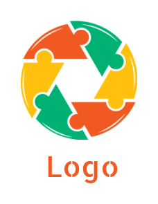 photography logo of puzzle with camera shutter