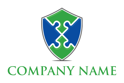 insurance logo template puzzles inside shield