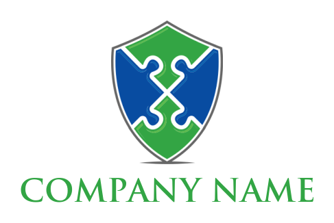 insurance logo template puzzles inside shield