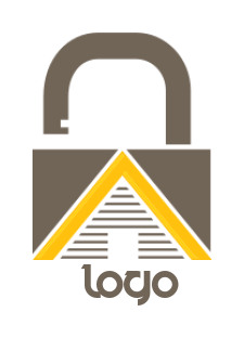 create a security logo with a pyramid in lock