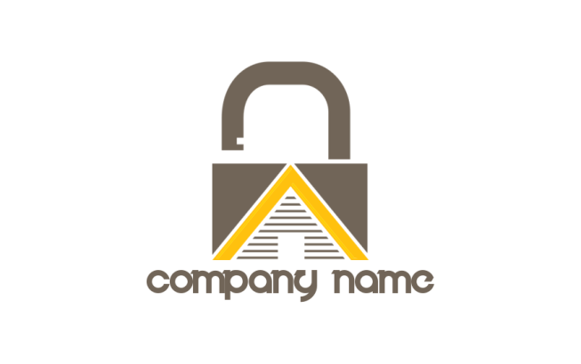 create a security logo with a pyramid in lock