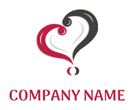 create a dating logo question marks heart shape 