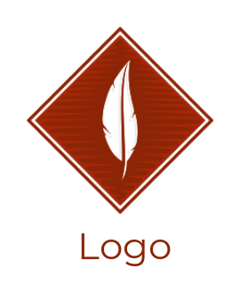 make a publishing logo quill feather set in rhombus - logodesign.net
