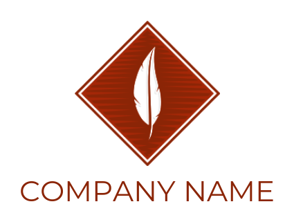 make a publishing logo quill feather set in rhombus - logodesign.net