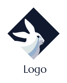 make a pet logo online rabbit head in rhombus