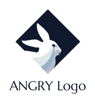 make a pet logo online rabbit head in rhombus