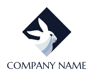 pet logo online rabbit head in rhombus - logodesign.net