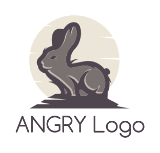 create a pet logo rabbit on a rock - logodesign.net