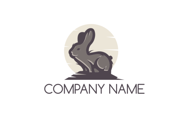 create a pet logo rabbit on a rock - logodesign.net