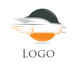 make a transportation logo racing car in circle