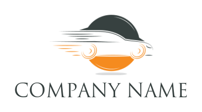 make a transportation logo racing car in circle