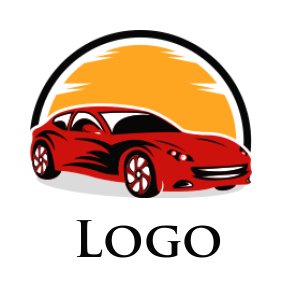 generate an auto mechanic logo racing car in sun - logodesign.net