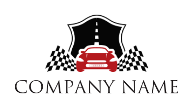transportation logo car front shield with flags