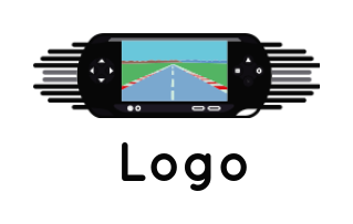 make a games logo racing game inside game pad - logodesign.net