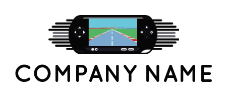 make a games logo racing game inside game pad - logodesign.net