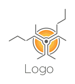 radiology logo symbol with chemical bonds