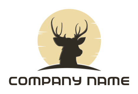 make an animal logo rain deer in front of sun with arc - logodesign.net