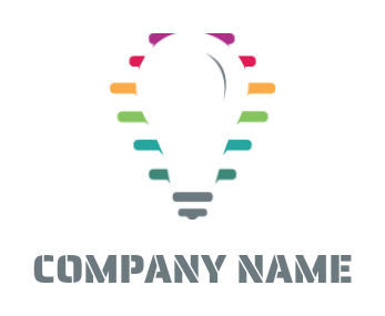 advertising logo rainbow lines behind light buib